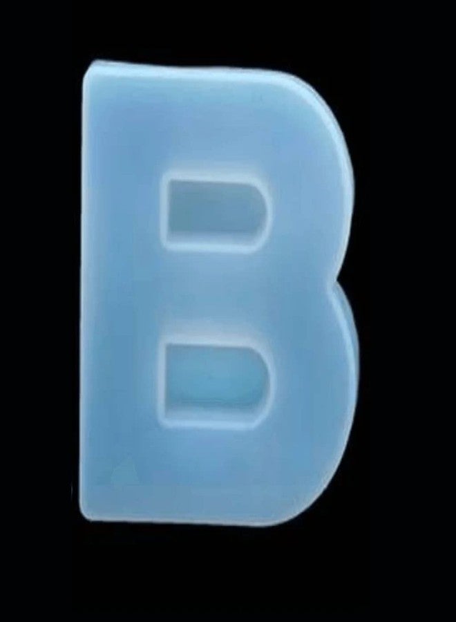 MATIN IMPEX B Letter Macking Molds Silicone DIY 3D Capital Alphabet Epoxy Mold for Resin Letter Mould (White-B) - Image 1